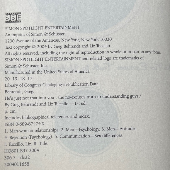 Hardcover “he’s just not that into you” 2004 Greg Behrendt Liz Tuccillo - Picture 12 of 13
